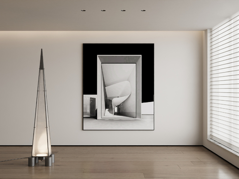 Architectural Painting Black and White Painting Decorative Painting Hanging Painting