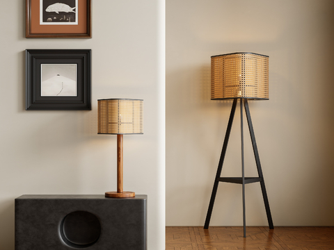 Modern rattan lamp floor lamp