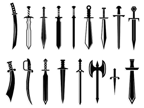 Knife wall decoration weapon wall decoration silhouette prop element Icon