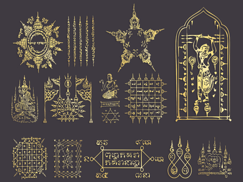 Maya Elements Southeast Asia Elements Wall Decorations Silhouettes