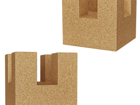 CORKBRICK wood shavings ornaments geometric ornaments