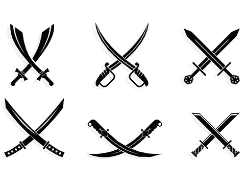 Weapon silhouette sword element wall decoration