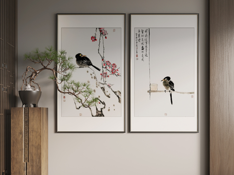 New Chinese Flower and Bird Painting Ink Painting Decorative Painting