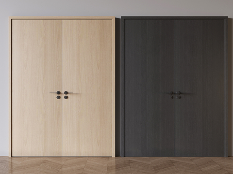 Nordic Solid Wood Double Doors