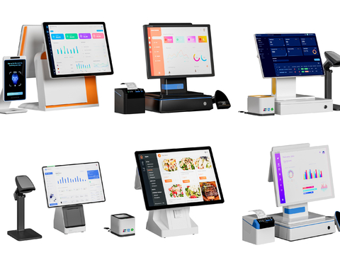 Modern cash register scanner cashier cashier code scanning gun