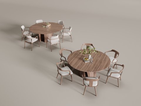 Middle style dining table and chair round dining table