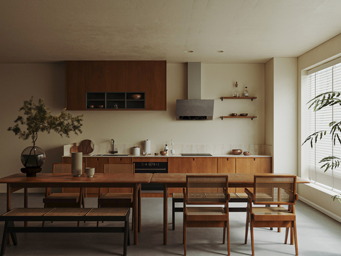 Island Dining Table in Open Kitchen