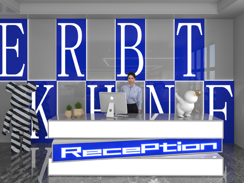 Modern Front Desk Reception Desk Information Desk Office Background