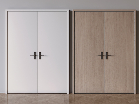 Nordic Solid Wood Double Door