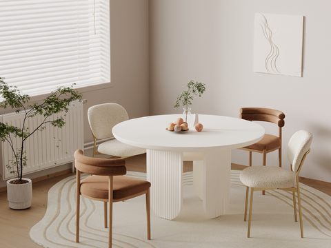 Cream Style dining table and chair round dining table