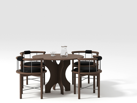 Middle style dining table and chair round dining table