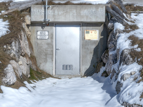 Snow covered bunkers