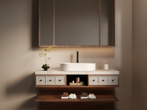 Middle Style Bathroom Cabinet