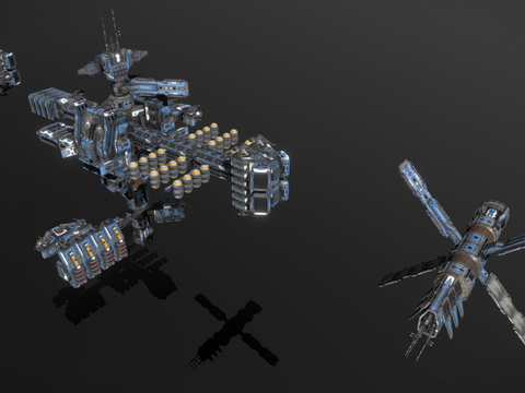 Sci-fi flying machines, spaceships, alien battleships