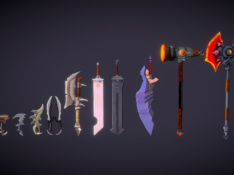 Fantasy Weapon Pack Axe Big Knife