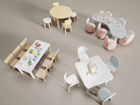 Nordic Children's Table and Chair Toy Table