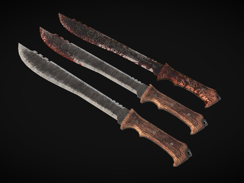 Blood-stained cutlass rust knife