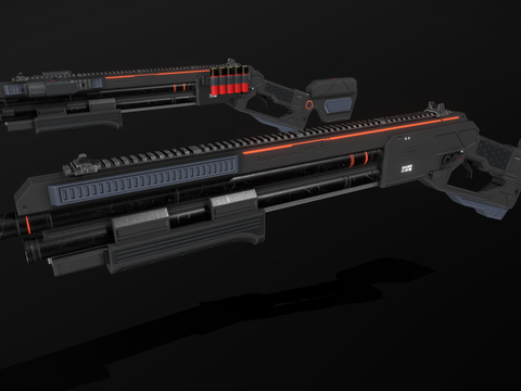 Scifi shotgun game weapon