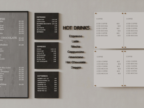 Coffee shop price logo menu