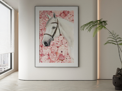 Modern Decorative Painting Horse Painting White Horse Hanging Painting