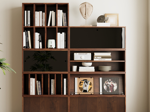 Antique Bookcase Storage Cabinet