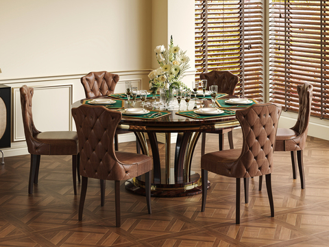 American Dining Table and Chair Round Dining Table