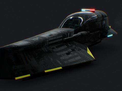 Future Sci-Fi Police Plane Space Ship