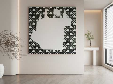 Modern Decorative Painting Black and White Hanging Painting