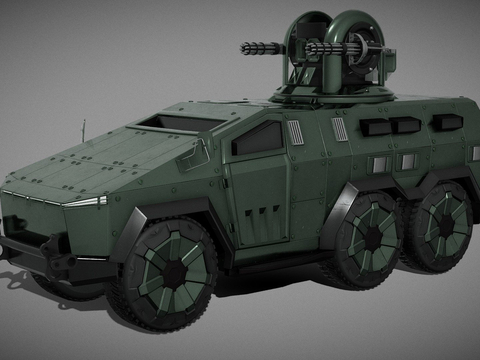 Armored vehicle with double gatling military vehicle