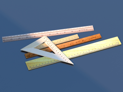 Wooden ruler Triangle ruler