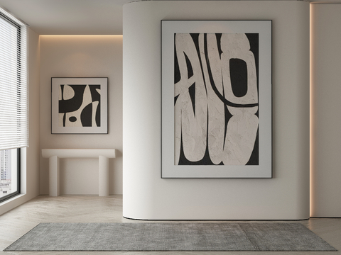 Modern Decorative Painting Black and White Hanging Painting Abstract Painting