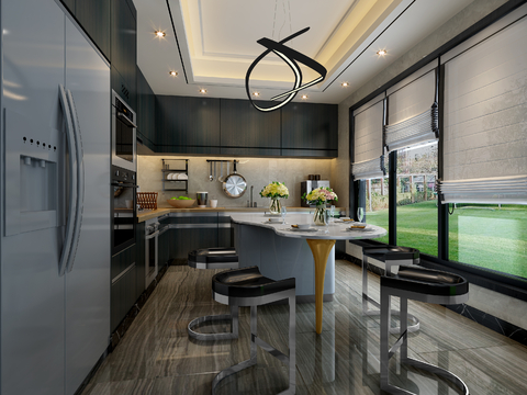 Modern Mid Island Kitchen