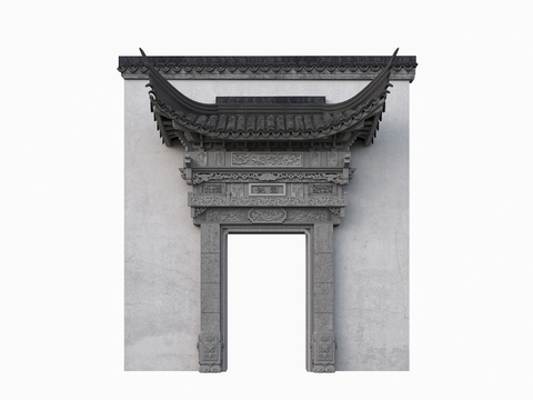 Chinese style gatehouse Huizhou archway archway