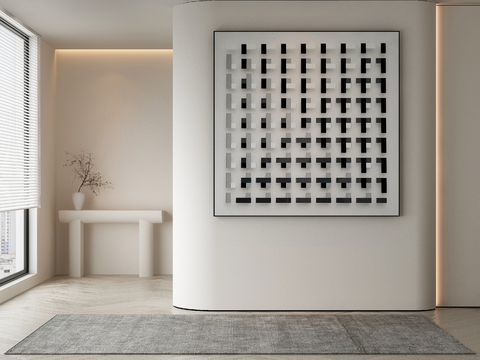 Modern Decorative Painting Geometric Abstract Painting Black and White Hanging Painting