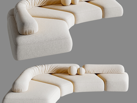 Cream Style multi-person sofa corner sofa