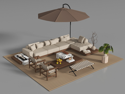 Modern Outdoor Sofa Parasol