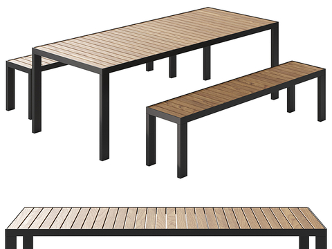 Modern Outdoor Table and Chair Bench Coffee Table and Chair