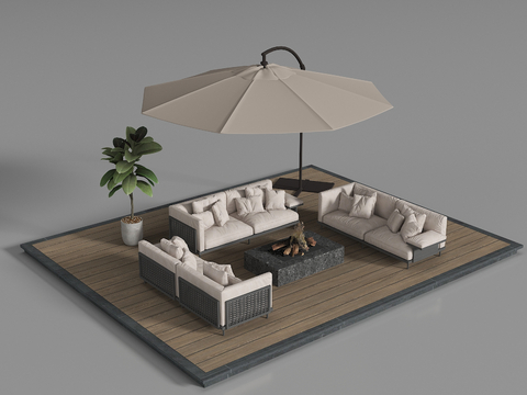 Modern Outdoor Sofa Parasol