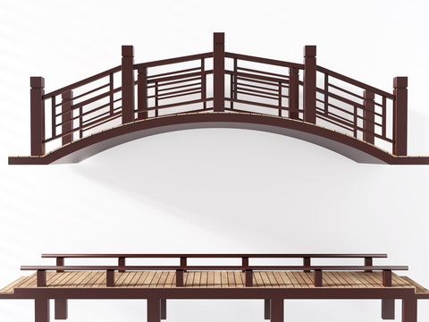 Neo-Chinese Style bridge trestle bridge gallery bridge