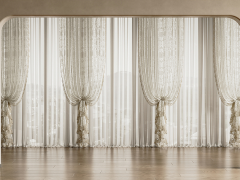 French Curtain Gauze Curtain Pleated Curtain Printed Gauze Curtain Fabric Curtain