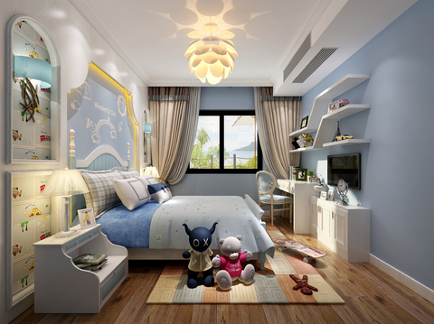 Mediterranean Boy Room kids Bedroom