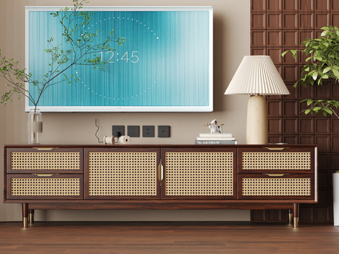 Nordic TV Cabinet Rattan TV Cabinet