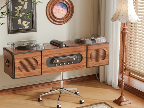 Audio record cabinet side cabinet