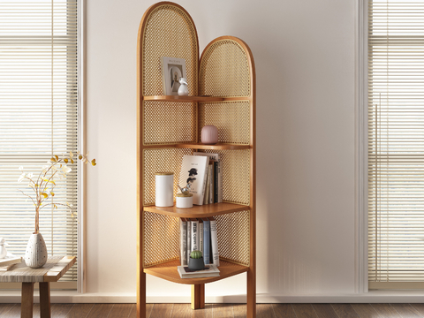 Rattan Decoration Rack Corner Storage Rack