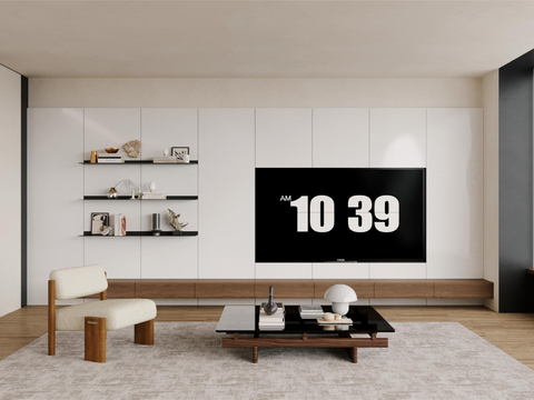 Modern Integrated TV Cabinet TV Wall