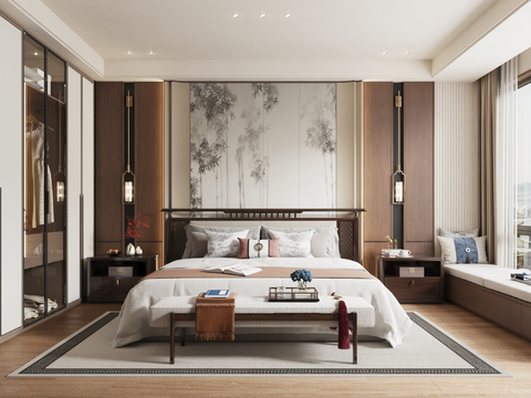 New Chinese-style master bedroom