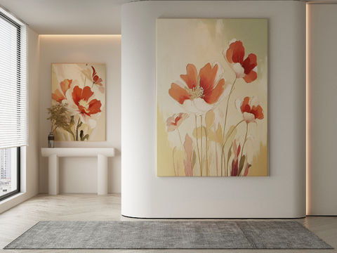 Modern Decorative Painting Flower Hanging Painting Oil Painting