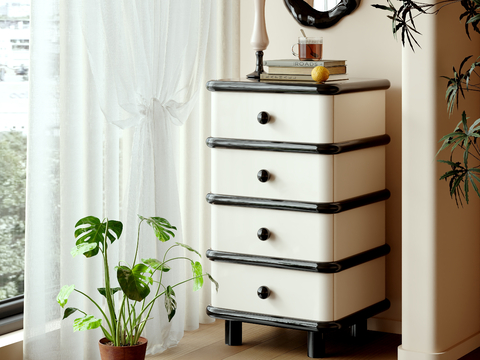 Cream Style Side Cabinet Bucket Cabinet