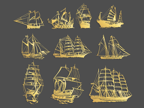 Chinese Ship Sailing Wall Decorations Silhouette Wall Stickers