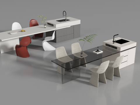 Modern Dining Table and Chair Island Table